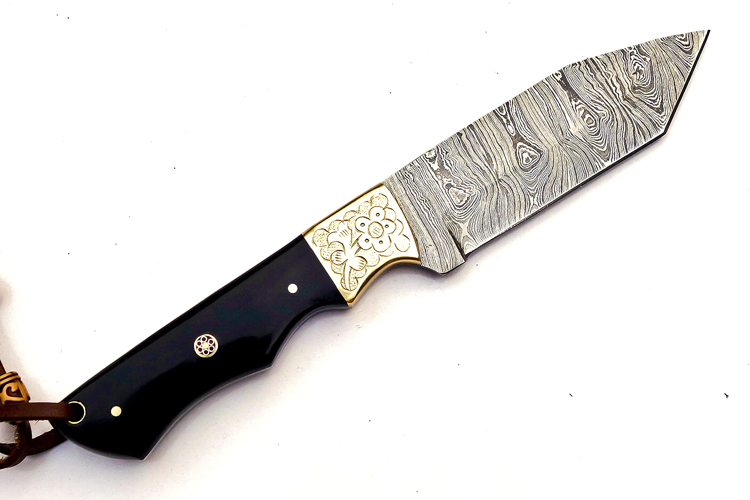 Damascus Steel fixed Blade Tanto Knife Hunting Camping outdoor Sports. SM147