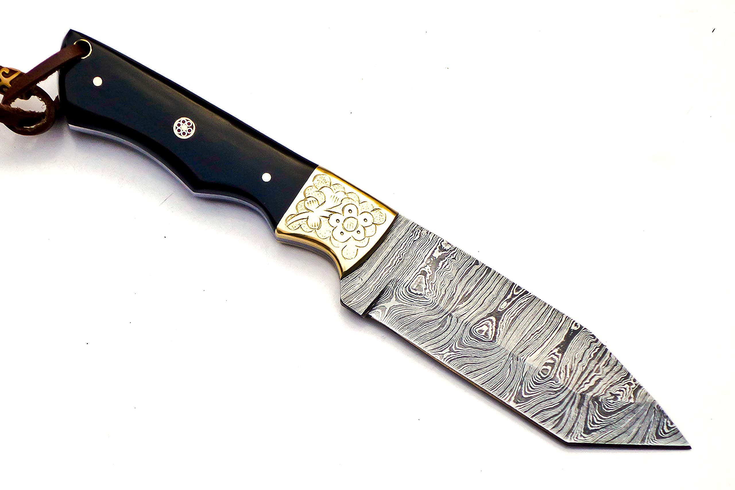 Damascus Steel fixed Blade Tanto Knife Hunting Camping outdoor Sports. SM147