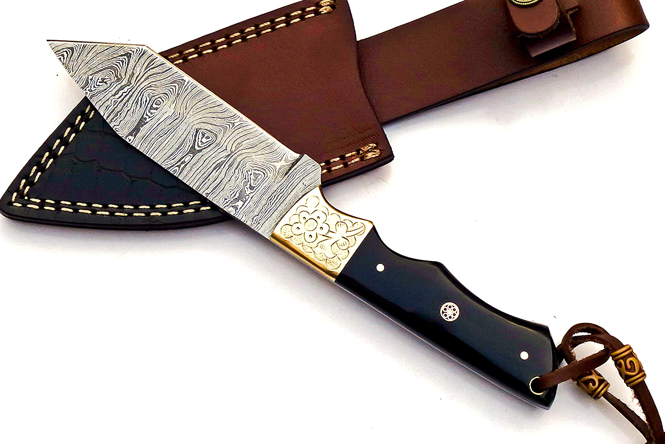 Damascus Steel fixed Blade Tanto Knife Hunting Camping outdoor Sports. SM147